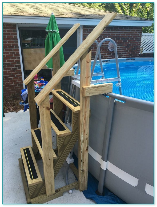 Above Ground Pool Deck Ladder Steps