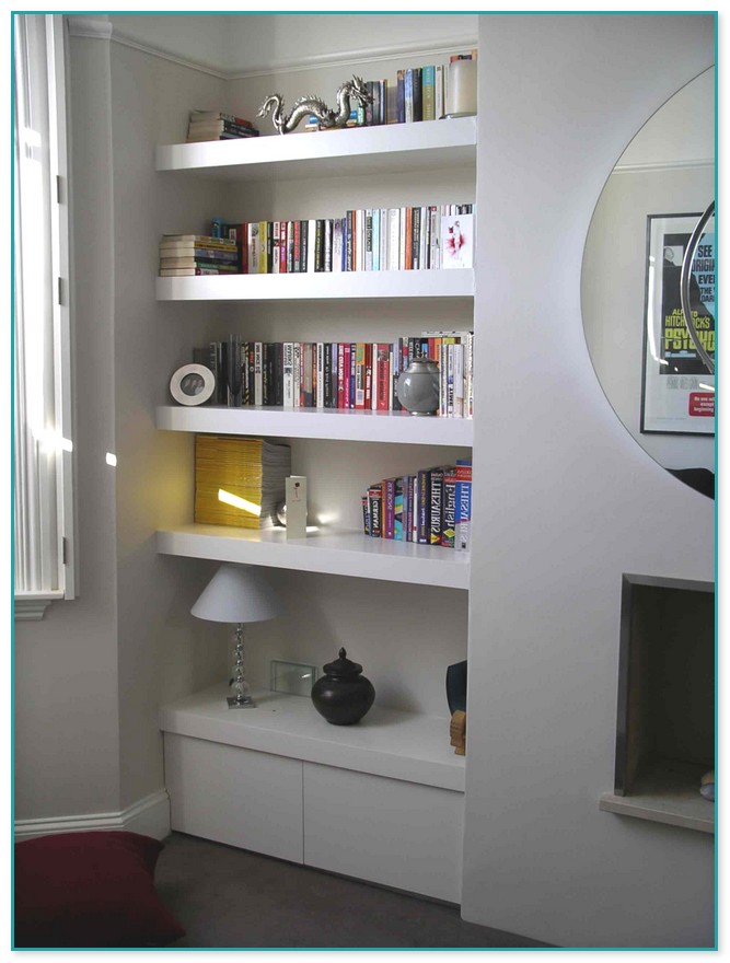 White Lacquer Floating Shelves