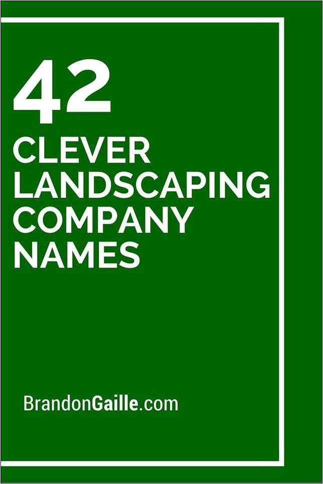 Cool Landscape Business Names