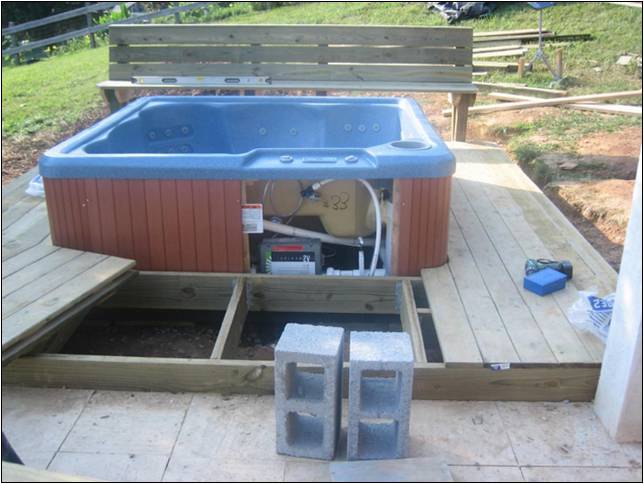 Deck Around Hot Tub Access Panel