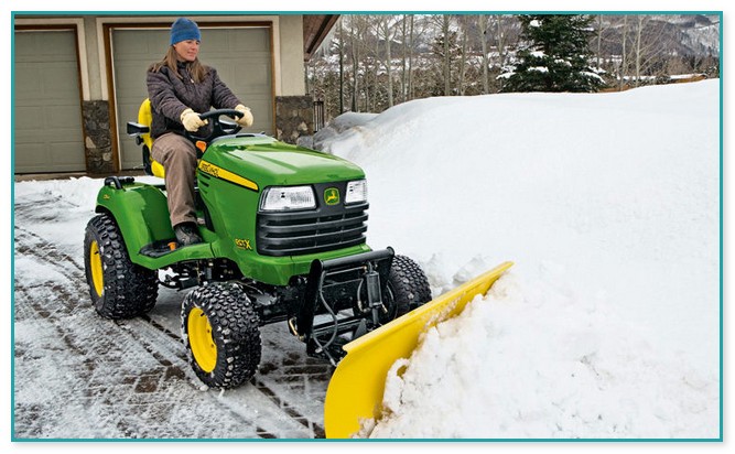 Riding Lawn Mower With Snow Plow Attachment